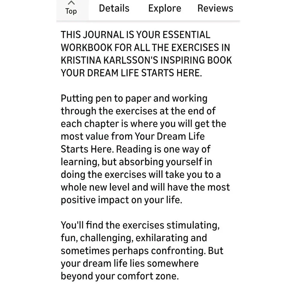 Your Dream Life Journal by Kristina Karlsson Workbook Exercises NEW SEALED
